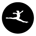 Gymnast, icon, leaping, silhouette